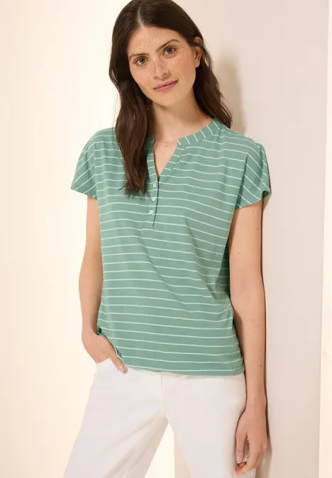 Gestreiftes Shirt matcha green