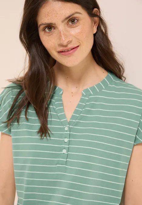 Gestreiftes Shirt matcha green