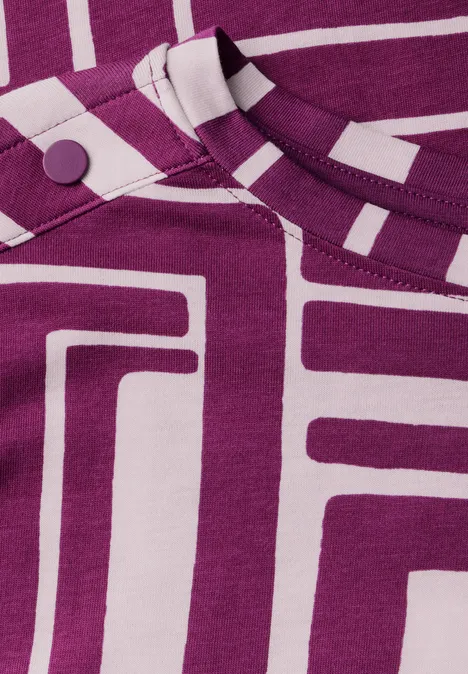Print-Shirt mit Knopfdetail anemone pink