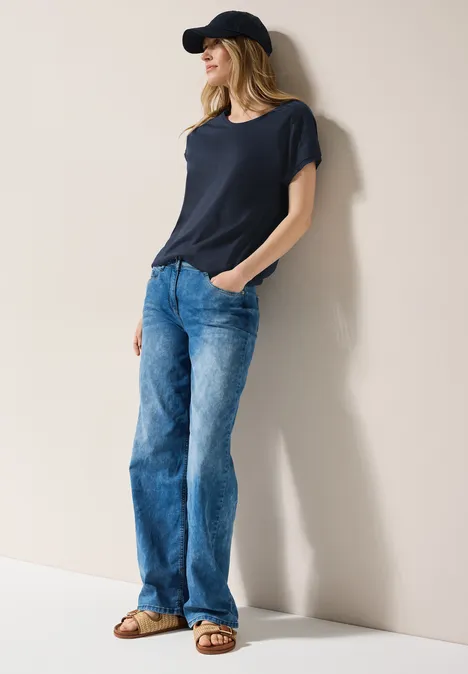 Shirt in Unifarbe universal blue