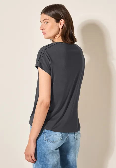Shirt in Unifarbe volcanic grey