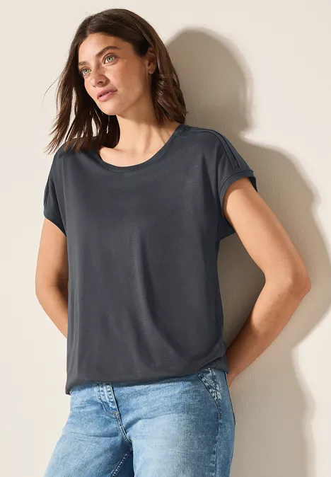 Shirt in Unifarbe volcanic grey