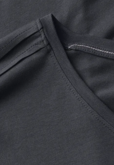 Shirt in Unifarbe volcanic grey