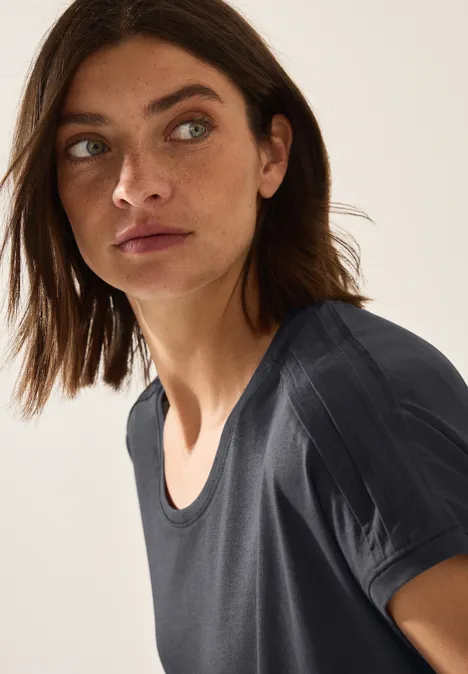 Shirt in Unifarbe volcanic grey