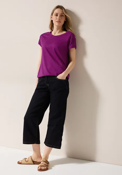 Shirt in Unifarbe anemone pink