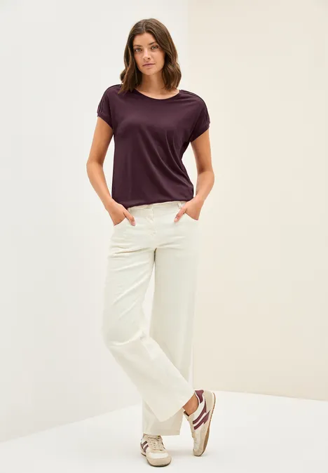 Shirt in Unifarbe mulberry red