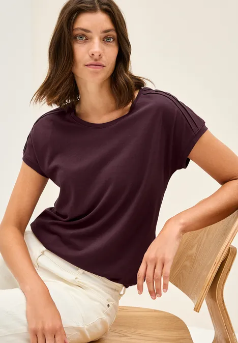 Shirt in Unifarbe mulberry red