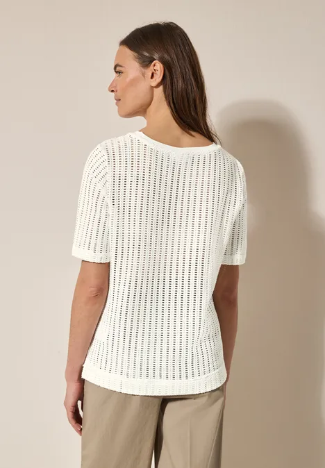 Ajour T-Shirt vanilla white