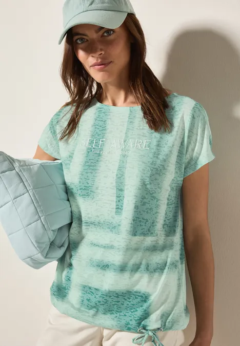 Shirt in Ausbrenner-Optik matcha green