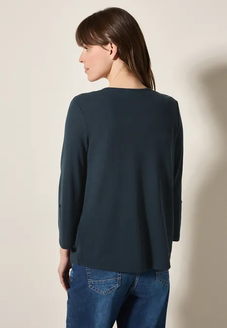 Offene Strukturjacke universal blue