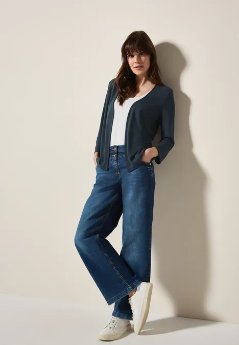 Offene Strukturjacke universal blue