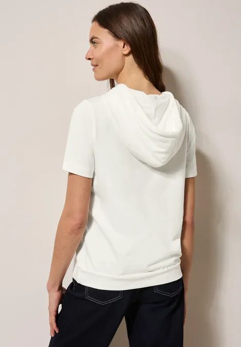 T-Shirt mit Kapuze vanilla white