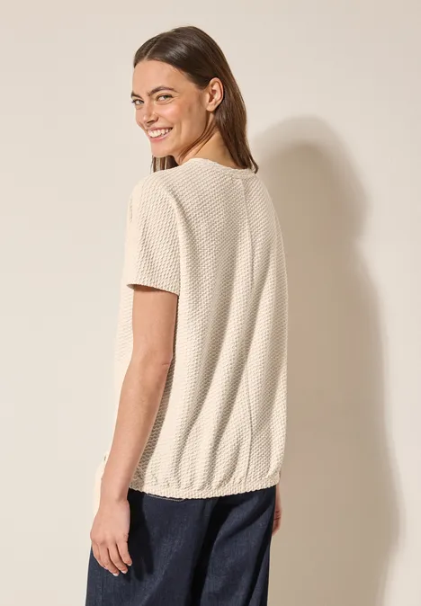 T-Shirt mit Struktur light beige