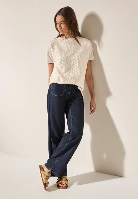 T-Shirt mit Struktur light beige