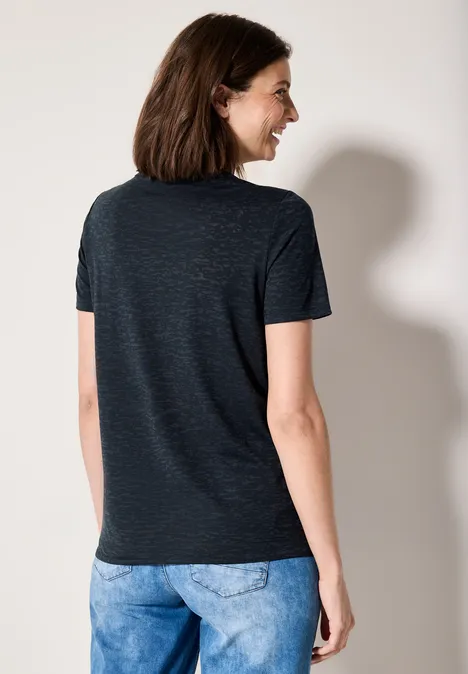 Ausbrenner-Shirt mit Wording universal blue