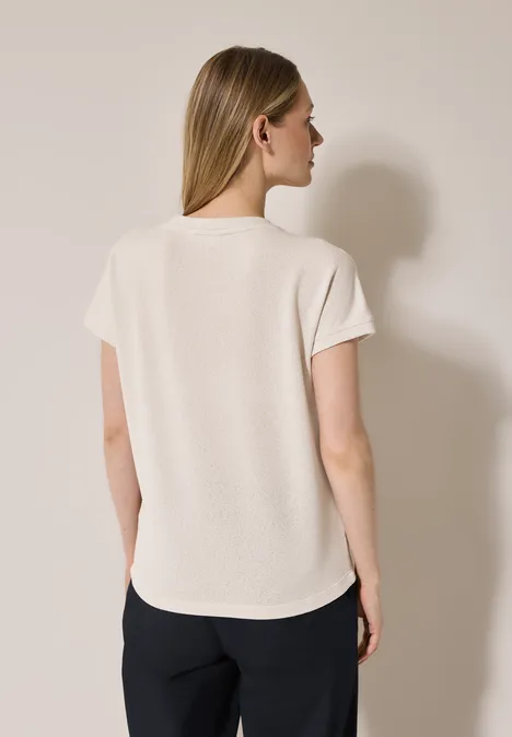 Strukturshirt mit Knöpfen light beige
