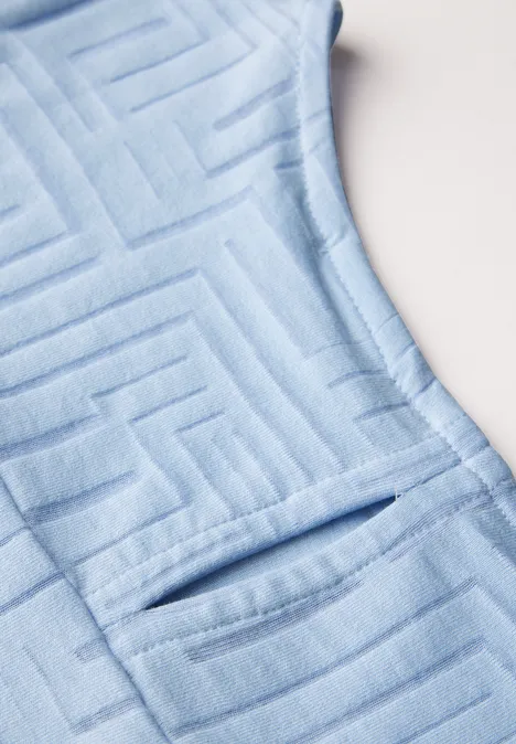 Shirt met burn-out look pastel blue