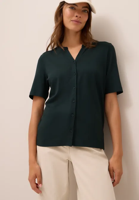 T-Shirt im Tunika-Look ink green