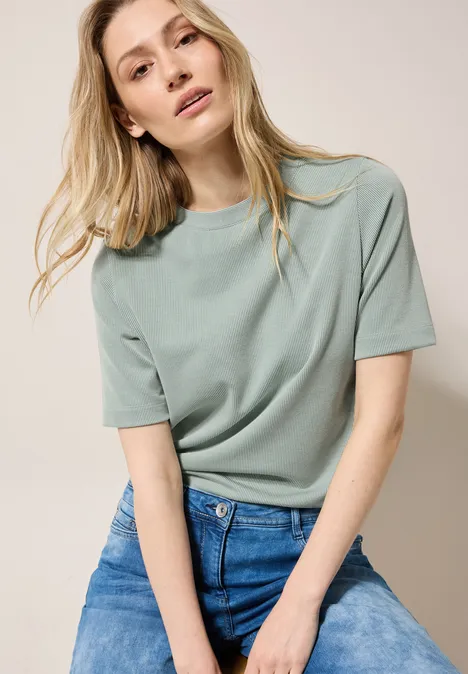 Gestreiftes Shirt matcha green