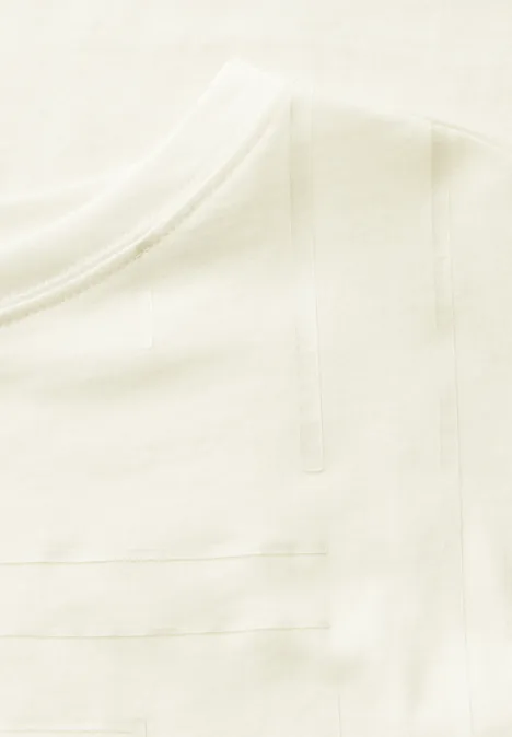 T-Shirt mit Folien-Print vanilla white
