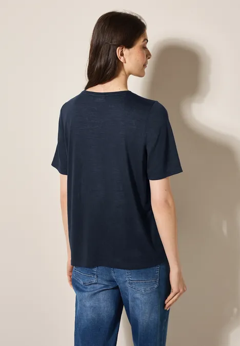 Leinen-Look T-Shirt universal blue