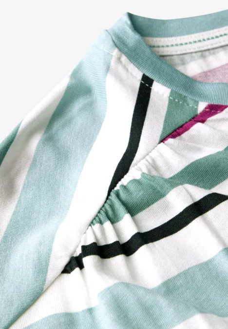 Gestreiftes T-Shirt matcha green