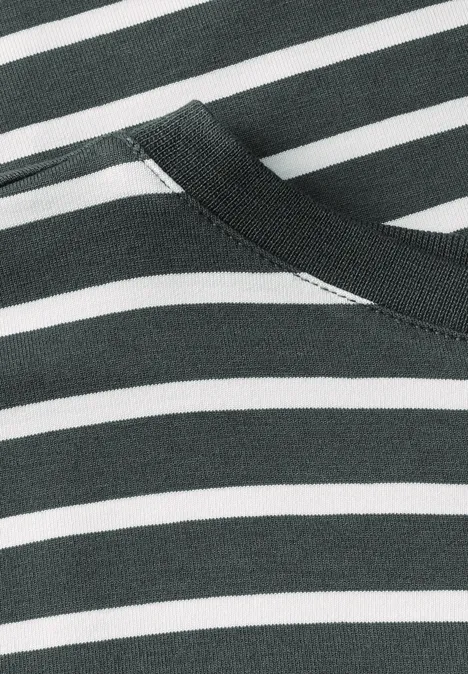 Gestreiftes T-Shirt slate khaki