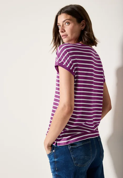 Gestreiftes T-Shirt anemone pink