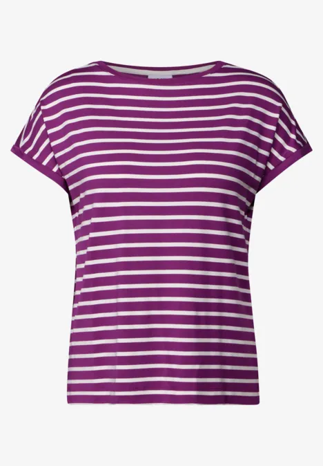 Gestreiftes T-Shirt anemone pink