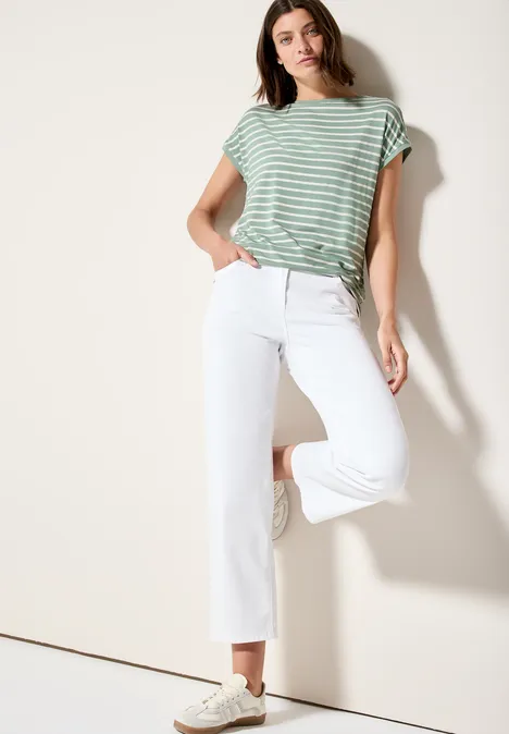 Gestreiftes T-Shirt matcha green