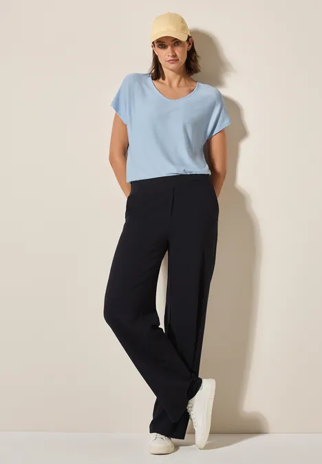 Strukturmix T-Shirt pastel blue