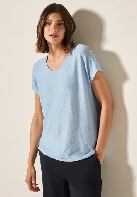 Strukturmix T-Shirt pastel blue