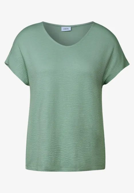 Strukturmix T-Shirt matcha green