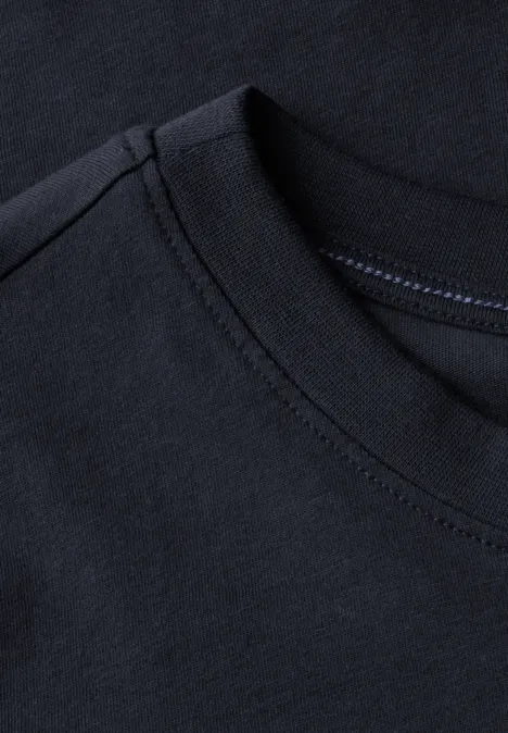 Basic T-Shirt mit Print universal blue