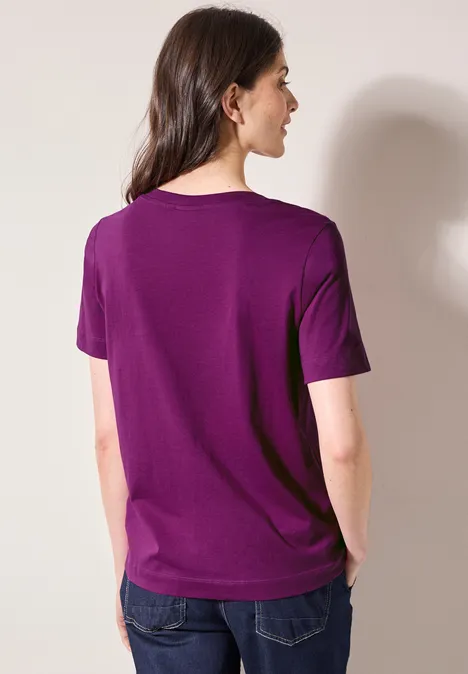Basic T-Shirt mit Print anemone pink