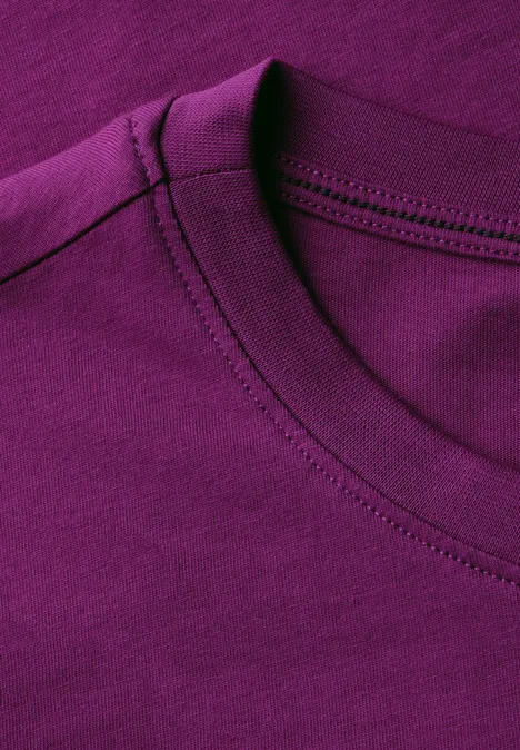 Basic T-Shirt mit Print anemone pink
