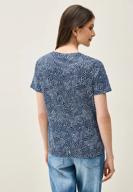 Print-Shirt im Tunika-Look universal blue