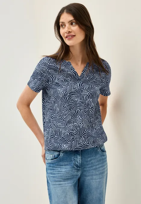 Print-Shirt im Tunika-Look universal blue