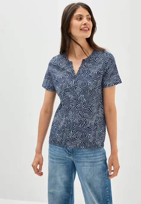 Print-Shirt im Tunika-Look universal blue