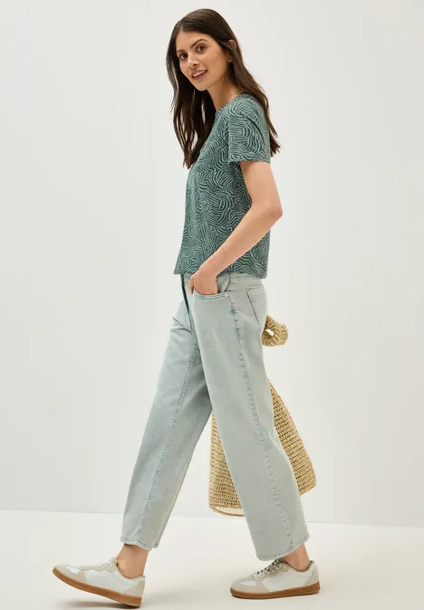 Print-Shirt im Tunika-Look dark balmy khaki