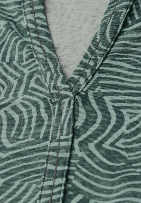 Print-Shirt im Tunika-Look dark balmy khaki