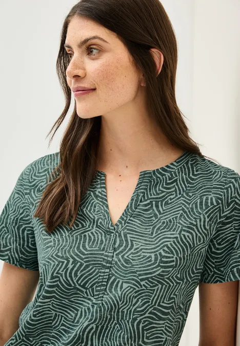 Print-Shirt im Tunika-Look dark balmy khaki