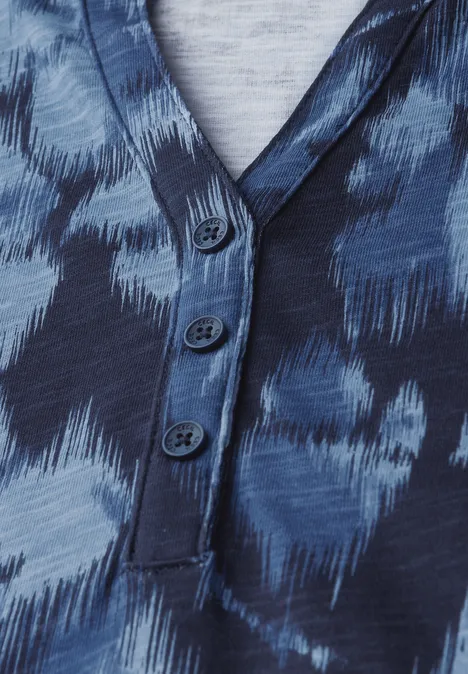Print-Shirt im Tunika-Look universal blue