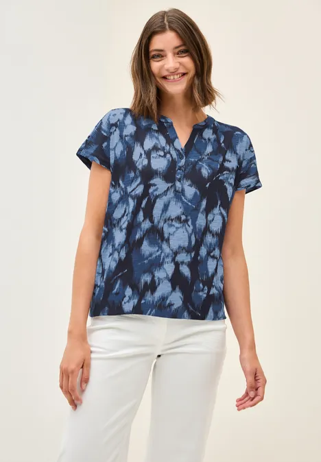 Print-Shirt im Tunika-Look universal blue