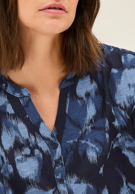 Print-Shirt im Tunika-Look universal blue