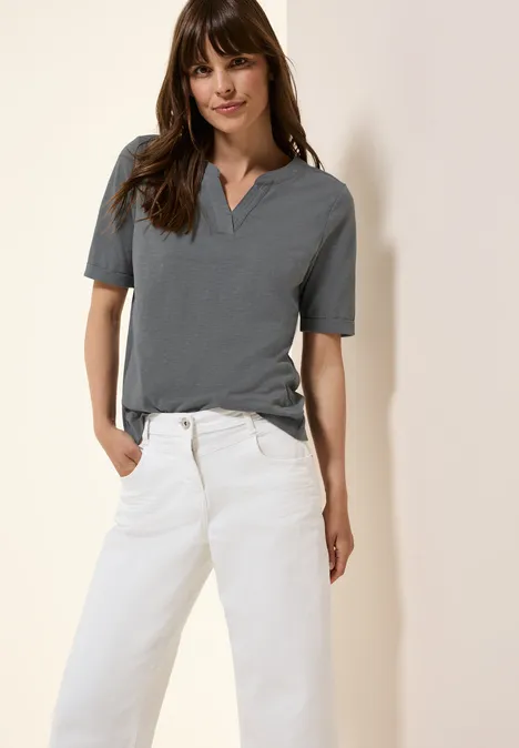 T-Shirt im Tunika-Look graphite light grey