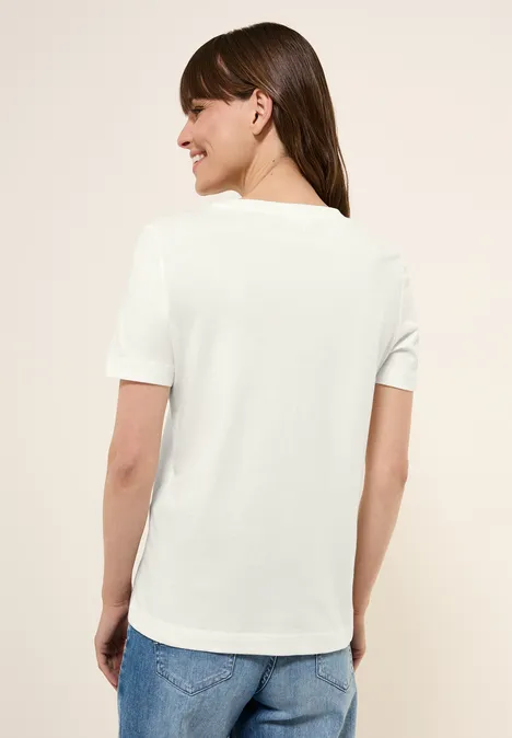 T-Shirt mit Frontprint vanilla white
