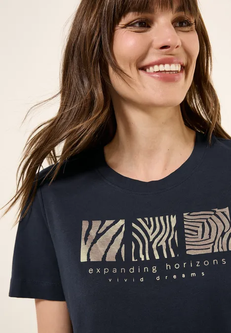T-Shirt mit Frontprint universal blue