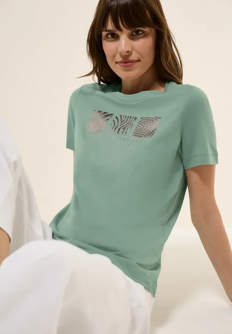 T-Shirt mit Frontprint matcha green