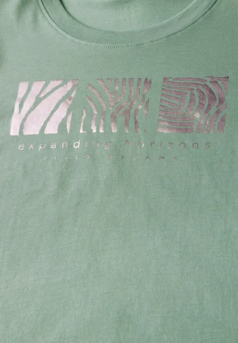 T-Shirt mit Frontprint matcha green